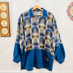 Vintage 90s Denim Flannel Shirt